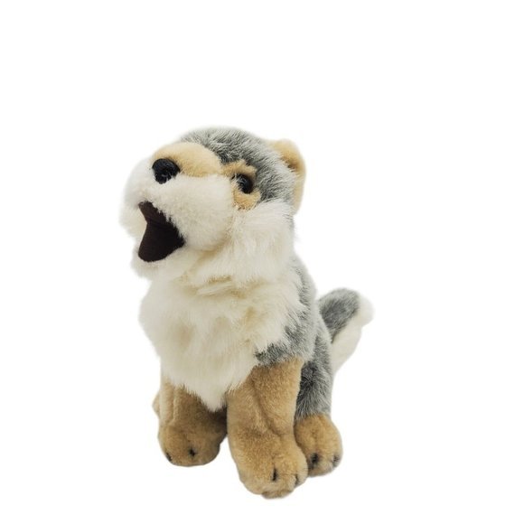 Defenders of Wildlife 9" Howling Gray Wolf Plush Stuffed Animal Pup Retired - Picture 2 of 6
